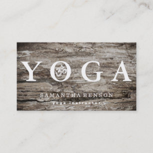 Carte De Visite Logo élégant Yoga Méditation Bois