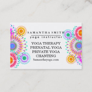 Carte De Visite Logo Élégant Yoga Méditation Fleurs de Lotus
