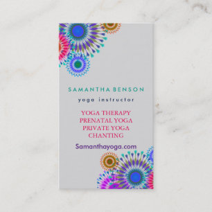 Carte De Visite Logo élégant Yoga Méditation Fleurs de Lotus