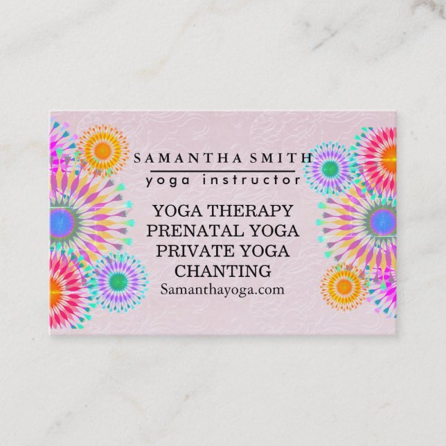 Carte De Visite Logo élégant Yoga méditation Lotus Fleurs (Devant)