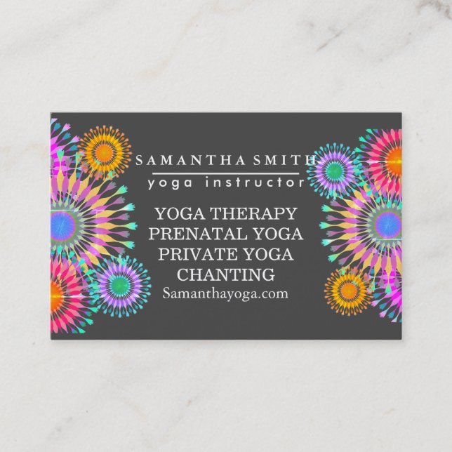 Carte De Visite Logo élégant Yoga méditation Lotus Fleurs (Devant)