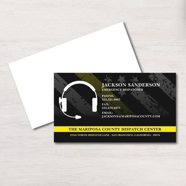 Carte De Visite Logo Employé Services d'Urgence Dispatcher (Dispatcher Emergency Services Employee Logo Business Card)