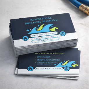Carte De Visite Logo en forme de vague pour le lavage sous pressio