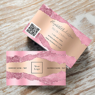 Carte De Visite Logo en marbre rose rose vierge rose rose