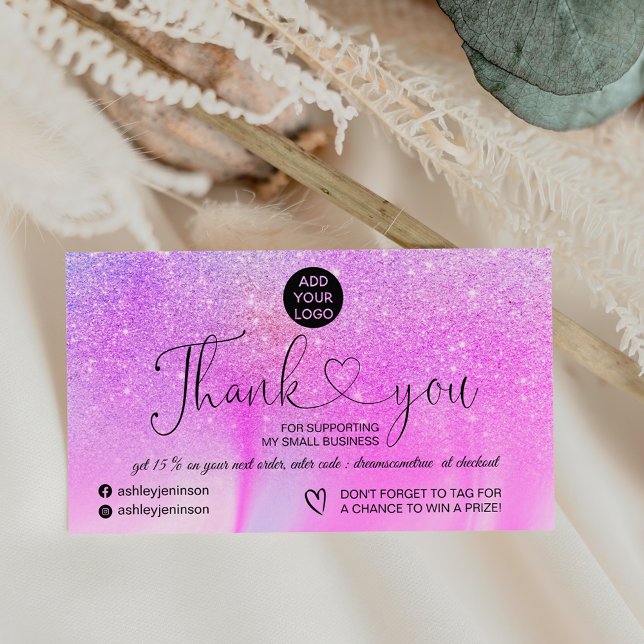 Carte De Visite Logo en marbre violet parties scintillant commande (Créateur téléchargé)