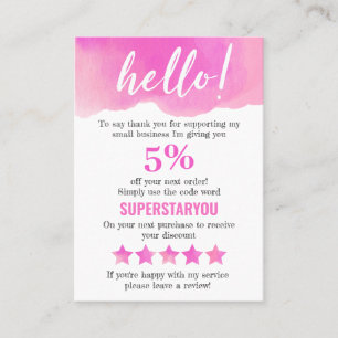 Carte De Visite Logo en Merci rose violet Insertion sur les médias