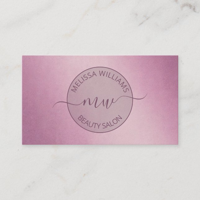 Carte De Visite Logo en métal rose (Devant)