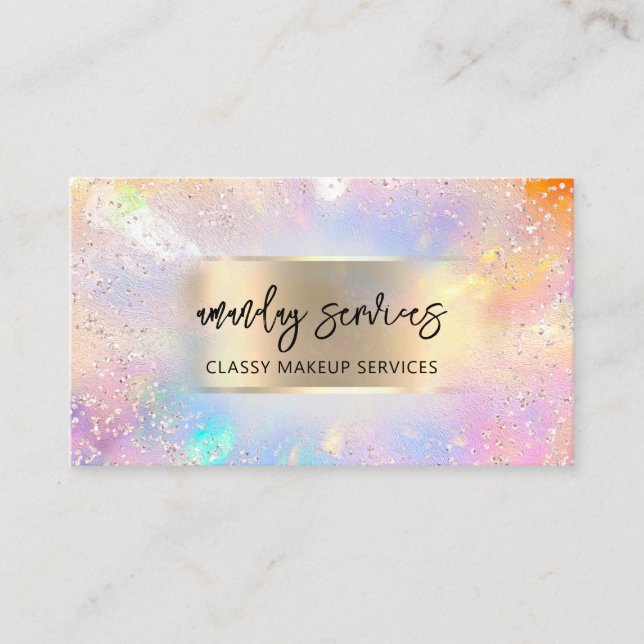 Carte De Visite Logo encadré Holographe Code QR Boutique Insérer (Devant)