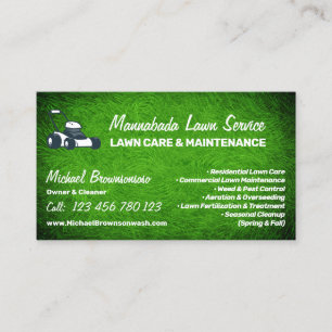 Carte De Visite Logo Entretien de pelouse Paysagement Tonte Gazon