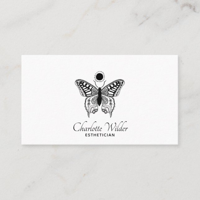 Carte De Visite Logo Esthetician Skincare Papillon (Devant)