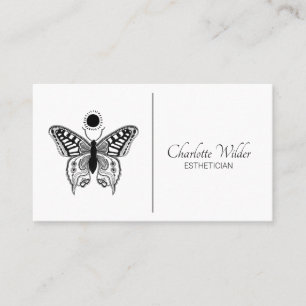 Carte De Visite Logo Esthetician Skincare Papillon