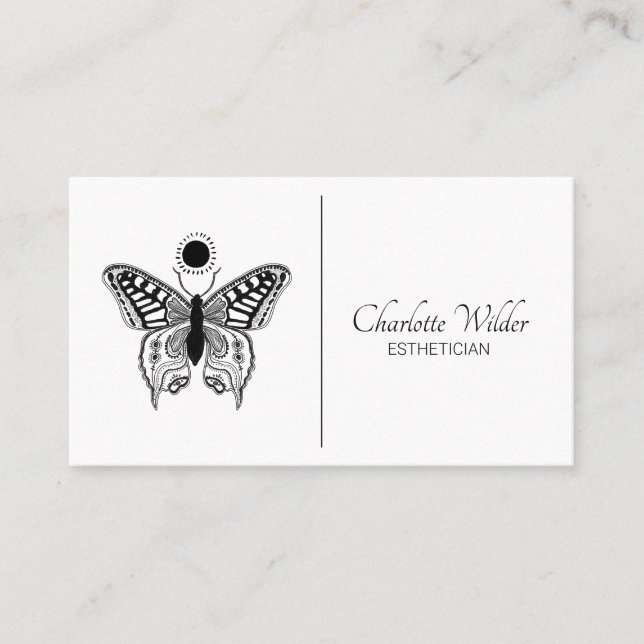 Carte De Visite Logo Esthetician Skincare Papillon (Devant)