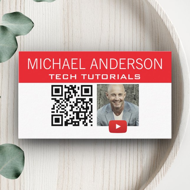 Carte De Visite Logo et code QR de chaîne YouTube | YouTuber moder (Créateur téléchargé)