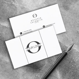 Carte De Visite Logo et icônes de médias sociaux noir/blanc ID810