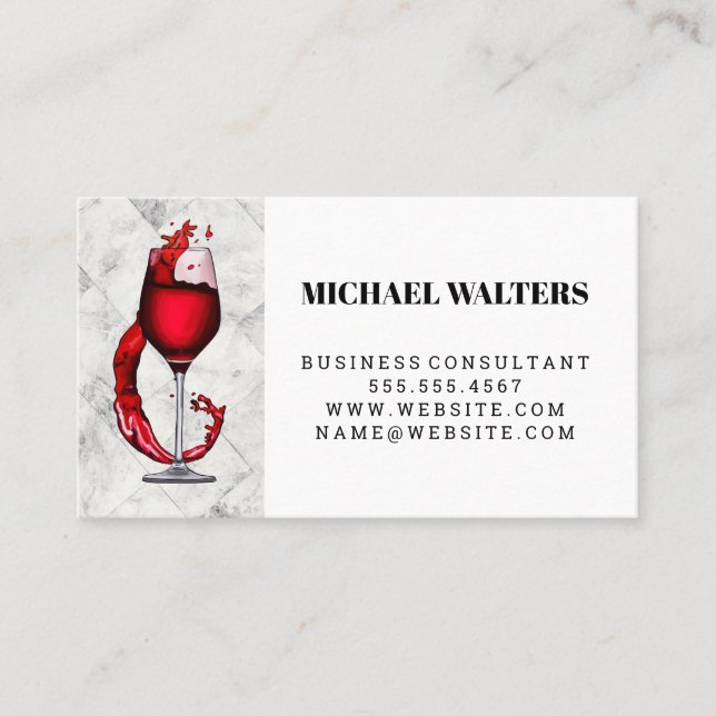 Carte De Visite Logo et marbre pour le verre d'aile (Devant)