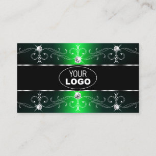 Carte De Visite Logo et photo de la frontière orange noire et vert