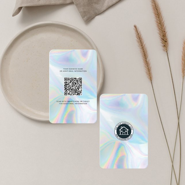 Carte De Visite Logo et QR Code do-it-yourself Holographique Perso (Any Business Holographic QR Code and Logo Company Card)