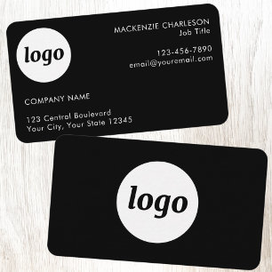 Carte De Visite Logo et texte noir simple
