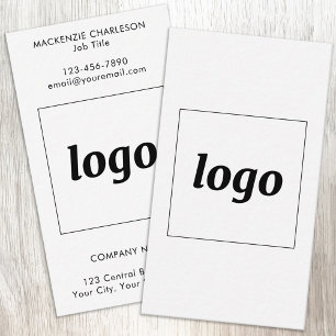 Carte De Visite Logo et Texte Verticaux Simples
