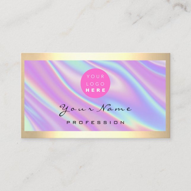 Carte De Visite Logo Eyelash maquillage ongles cheveux Holographe  (Devant)