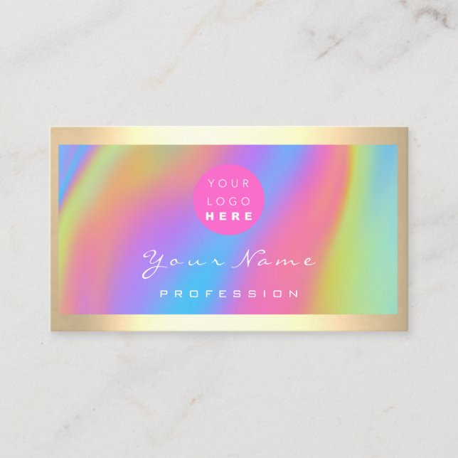 Carte De Visite Logo Eyelash maquillage ongles cheveux Holographe  (Devant)