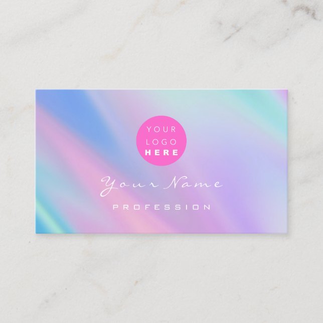 Carte De Visite Logo Eyelash maquillage ongles cheveux Holographe  (Devant)