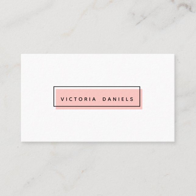Carte De Visite Logo féminin | Rose | Professionnel minimal (Devant)