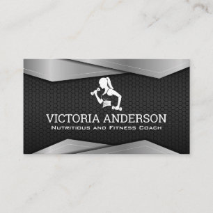 Carte De Visite Logo Femme en entraînement Forme et Santé