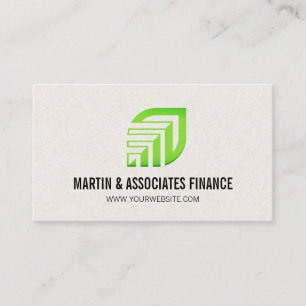 Carte De Visite Logo Feuille   Finance 