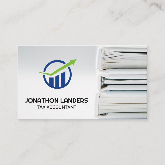 Carte De Visite Logo Finance | Livres de comptabilité de l'expert- (Devant)