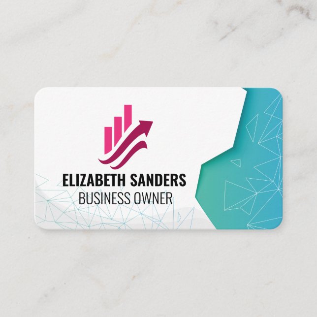 Carte De Visite Logo Fintech | Motifs Géométriques (Devant)
