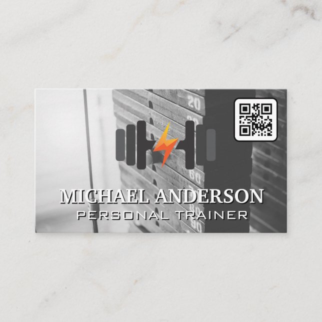 Carte De Visite Logo Fitness | Haltères de gym (Devant)
