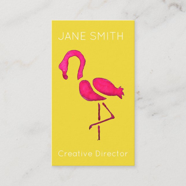 Carte De Visite Logo flamingo rose moderne (Devant)