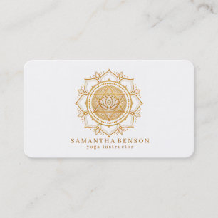Carte De Visite Logo Fleur de Lotus Élégant Yoga