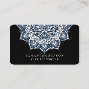 Carte De Visite Logo Fleur de Lotus Élégant Yoga