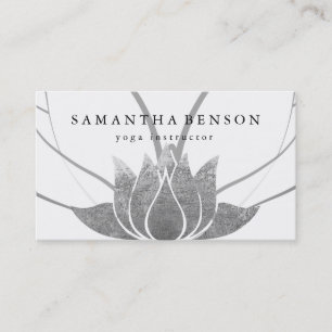 Carte De Visite Logo Fleur de Lotus Élégant Yoga