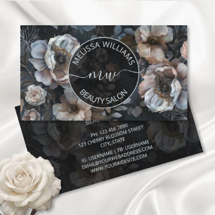 Carte De Visite Logo Fleurs Roses Vides