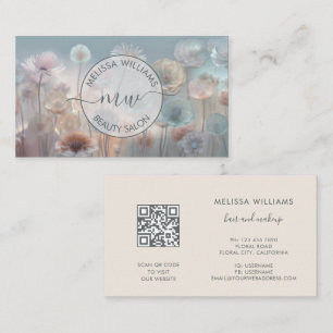 Carte De Visite Logo Fleurs Transparentes de Rêve