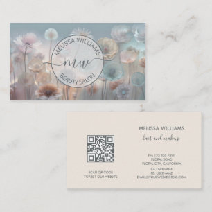 Carte De Visite Logo Fleurs Transparentes de Rêve