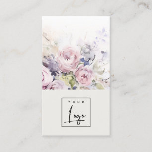 Carte De Visite Logo Floral Abstrait de Rose d'aquarelle Lilac