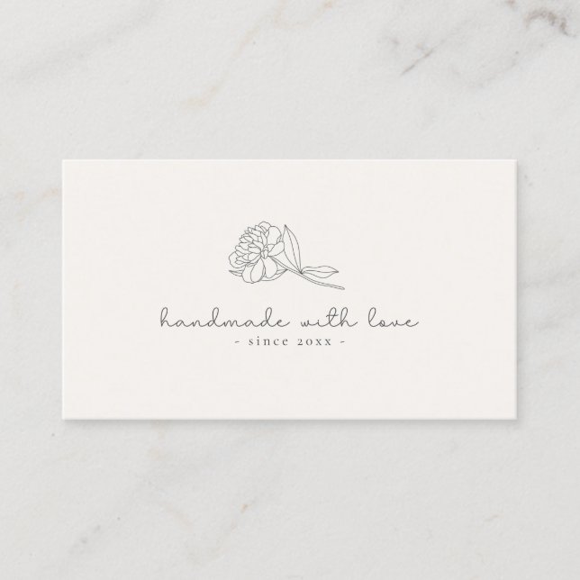 Carte De Visite Logo floral, artisanal avec lait d'amour blanc (Devant)
