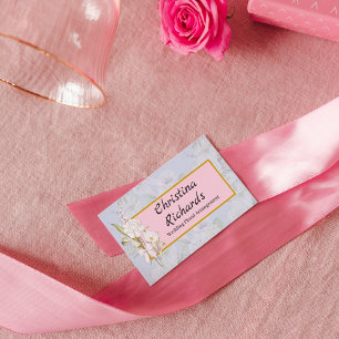 Carte De Visite Logo floral bleu rose moderne