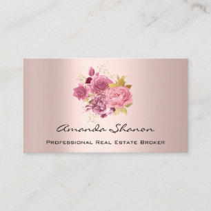 Carte De Visite Logo Floral Pink Wedding planner de l'événement CO