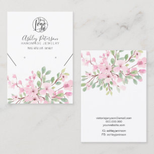 Carte De Visite Logo floral rose fille collier d'oreille bijoux