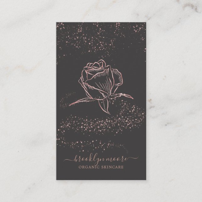 Carte De Visite Logo Floral Signature or rose (Devant)