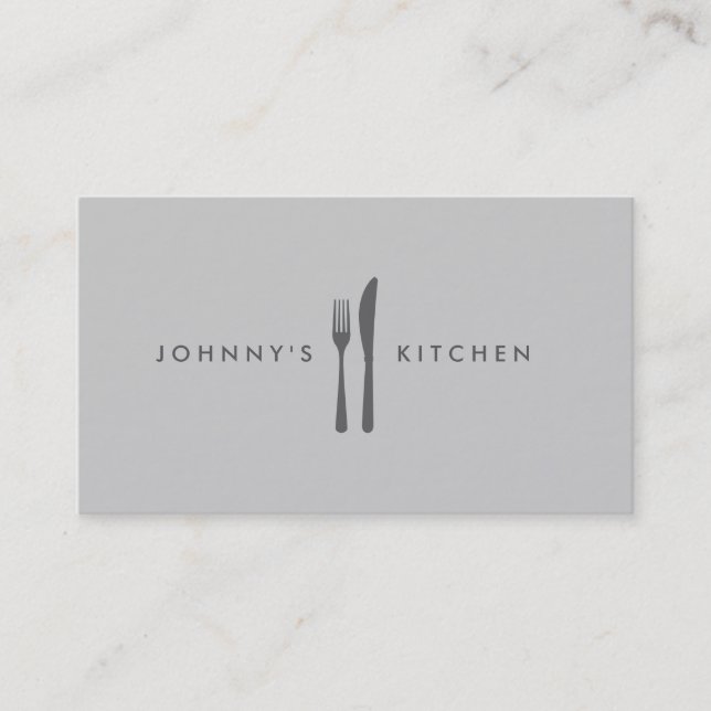 Carte De Visite Logo Fork & Knife Cuisine/Restaurant/Café (Devant)