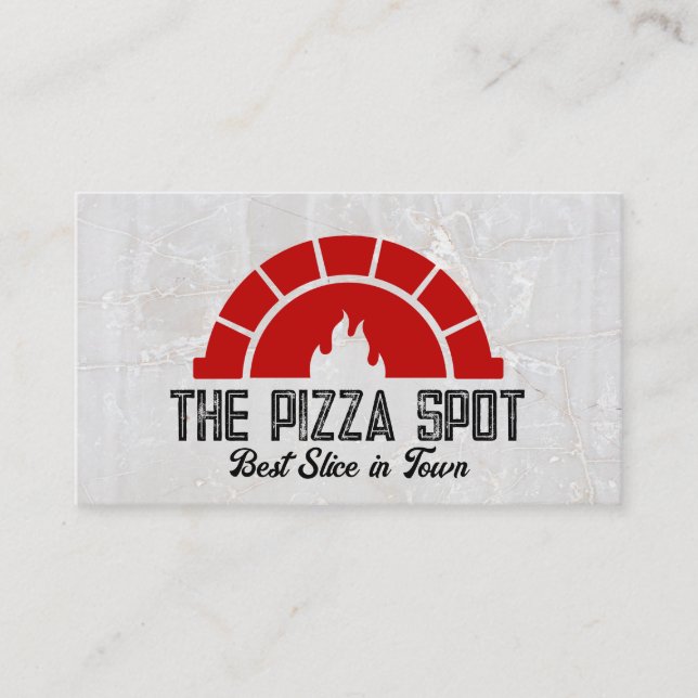Carte De Visite Logo Four à Briques Flame | Magasin de Pizza (Devant)