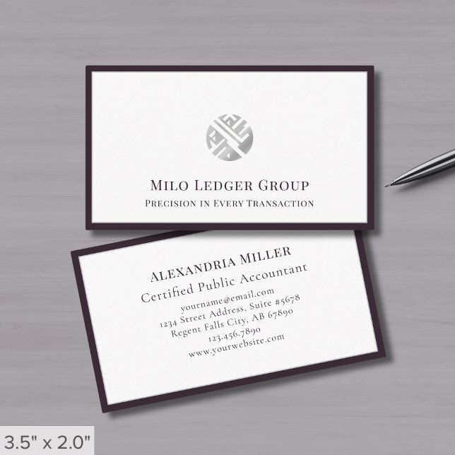 Carte De Visite Logo géométrique Silver professionnel (Créateur téléchargé)