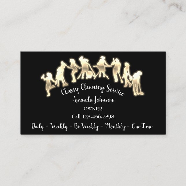 Carte De Visite Logo Gold des services de nettoyage Classy Maid Bl (Devant)