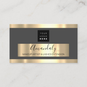 Carte De Visite Logo Gold des services professionnels VIP Gray